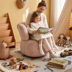 Petal Silhouette Chenille Kids Chair With 360 Swivel Reading Nook Design