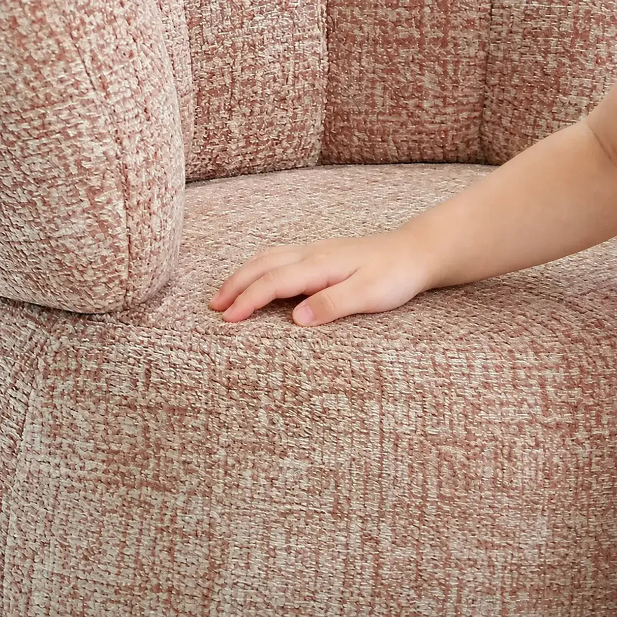 Petal Silhouette Chenille Kids Chair With 360 Swivel Reading Nook Design
