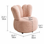 Petal Silhouette Chenille Kids Chair With 360 Swivel Reading Nook Design Dimensions