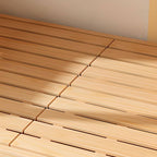 Pine Loft Bed with Ladder, Dollhouse Design and Built-In Storage