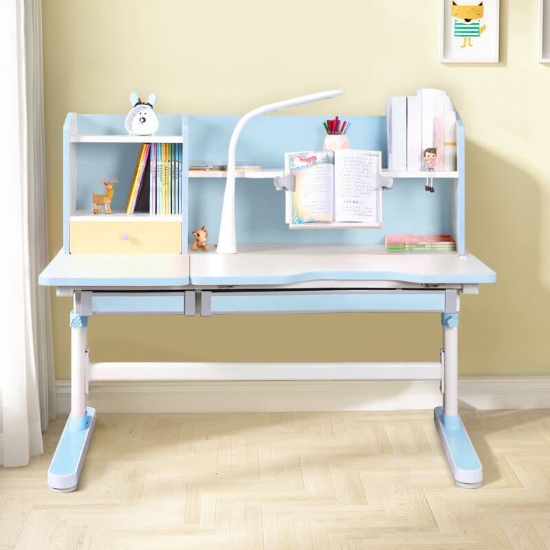 Pink Adjustable Kids Desk & Chair Set With Storage