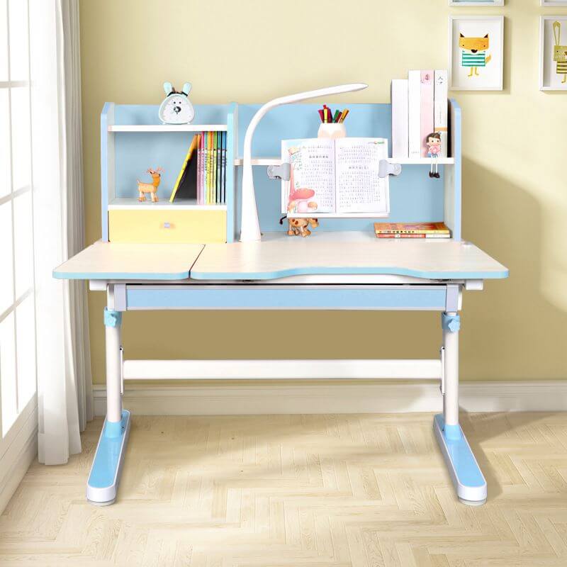 Pink Adjustable Kids Desk & Chair Set With Storage