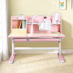 Pink Adjustable Kids Desk & Chair Set With Storage