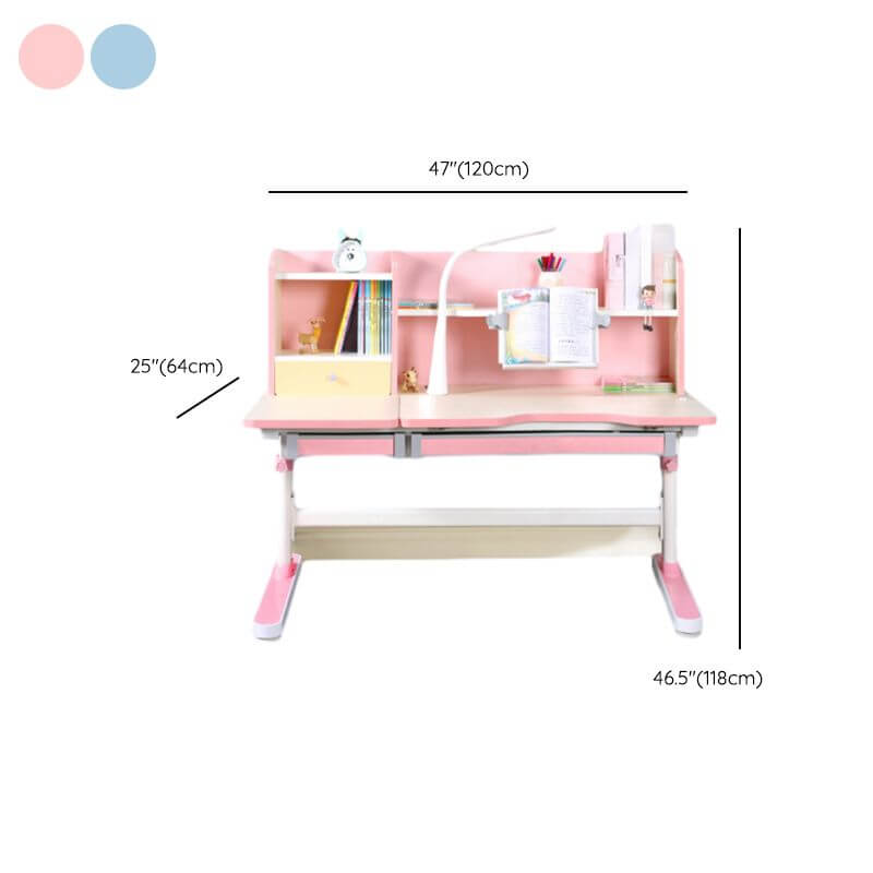 Pink Adjustable Kids Desk & Chair Set With Storage Dimensions
