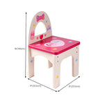 Pink Animal-Themed Kids Vanity Set with Adjustable Mirror and Chair Dimensions