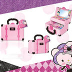 Pink Kids Makeup Vanity Set with Mirror and Cosmetic Kit