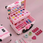 Pink Kids Makeup Vanity Set with Mirror and Cosmetic Kit