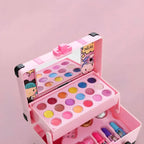 Pink Kids Makeup Vanity Set with Mirror and Cosmetic Kit