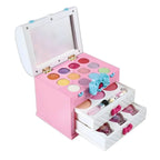 Pink Kids Makeup Vanity Set with Mirror and Cosmetic Kit