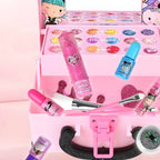 Pink Kids Makeup Vanity Set with Mirror and Cosmetic Kit