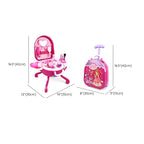 Pink Plastic Kids Makeup Vanity with Mirror and Toy Accessories Dimensions