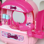 Pink Portable Kids' Play Vanity Toy House with Mirror & Storage