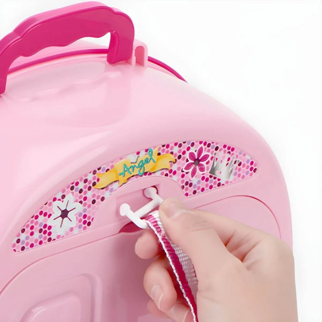 Pink Portable Kids' Play Vanity Toy House with Mirror & Storage