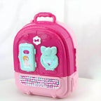Pink Portable Kids' Play Vanity Toy House with Mirror & Storage
