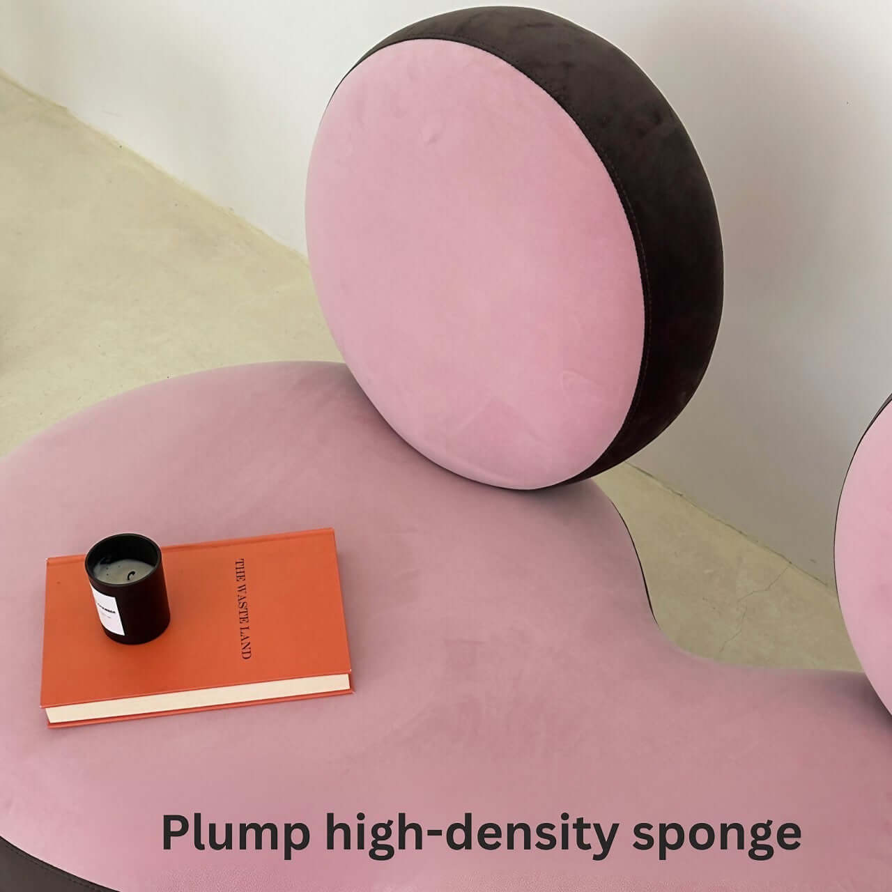 Pink velvet twin sofa with double seater design, perfect for living room seating