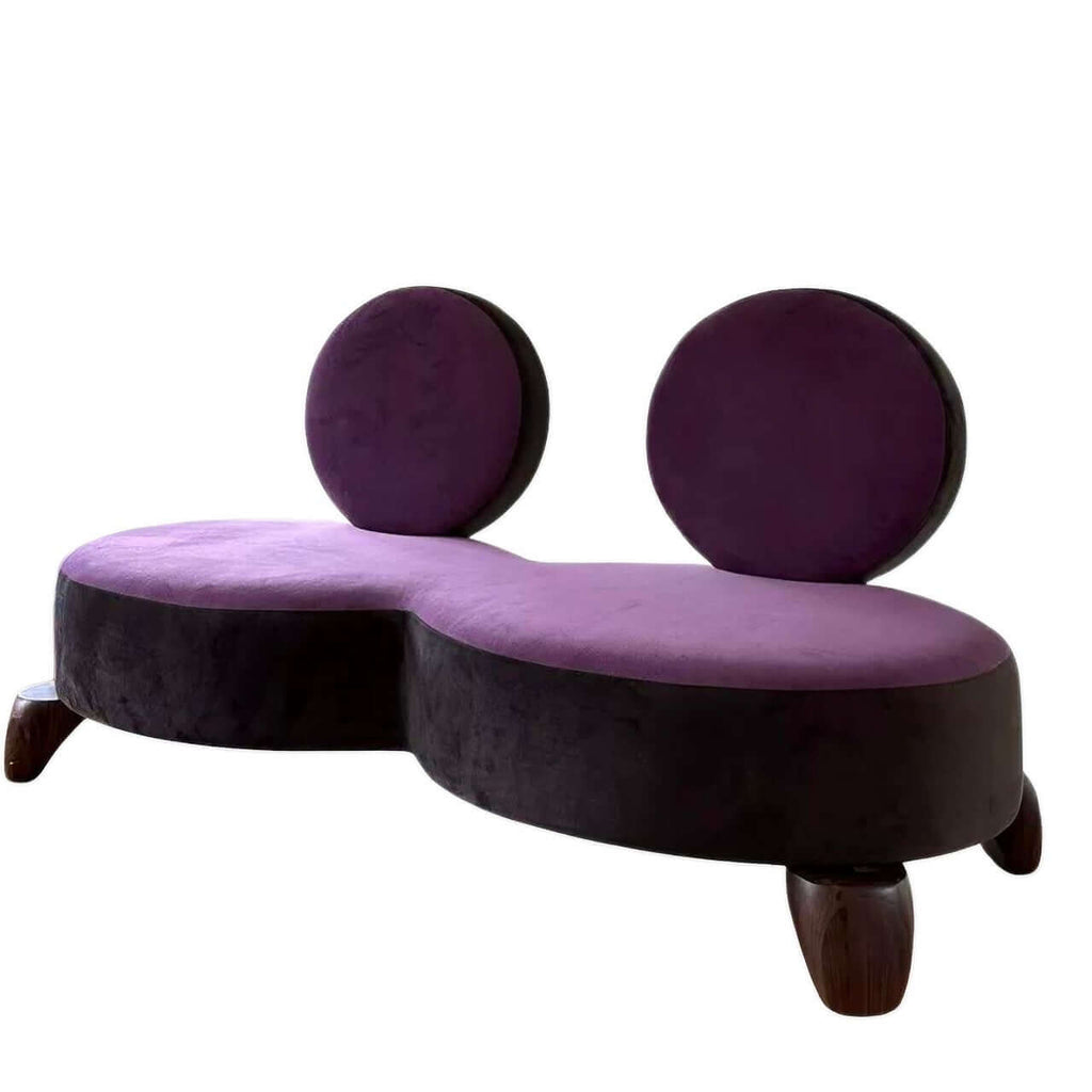 Pink velvet twin sofa with double seater design, perfect for living room seating