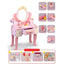 Pink Wood Kids Vanity Set with Mirror, Drawers & Chair