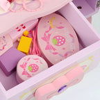 Pink Wood Kids Vanity Set with Mirror, Drawers & Chair