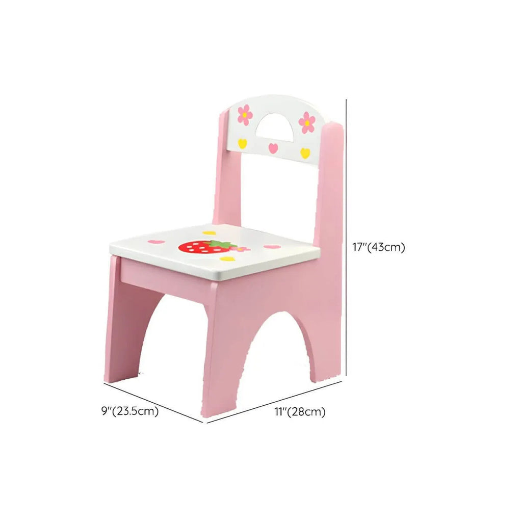 Pink Wood Kids Vanity Set with Mirror, Drawers & Chair Dimensions