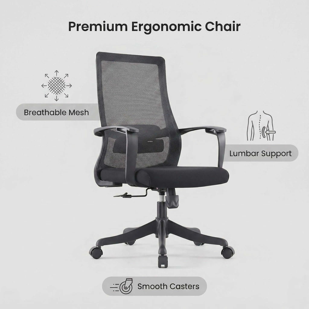 Pivot Ergonomic Mesh Office Chair with Lumbar Support
