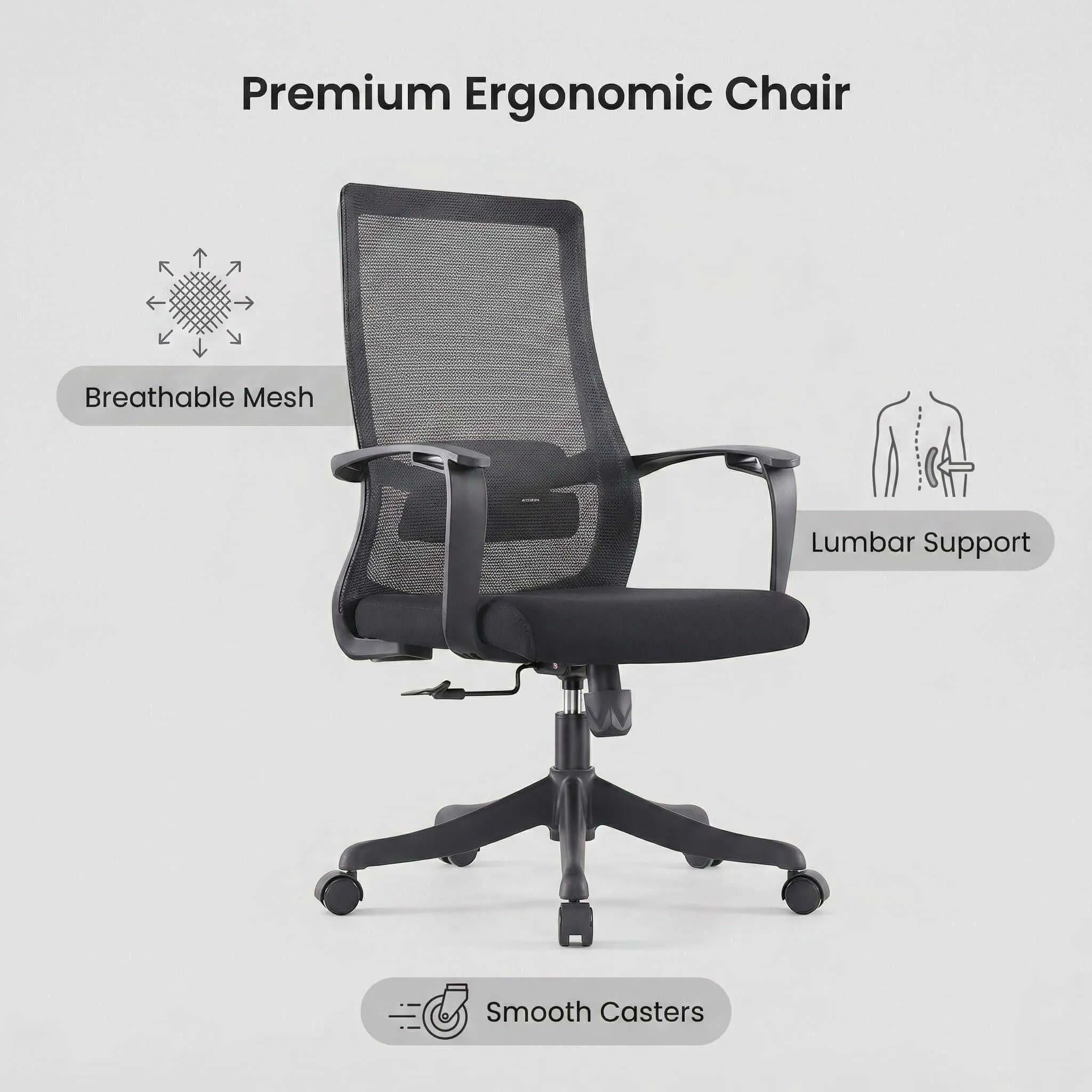 Pivot Ergonomic Mesh Office Chair with Lumbar Support