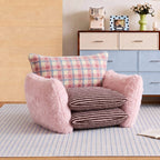 Plaid Chair Series With Cloud Sherpa Texture and Lounge Back Comfort