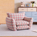 Plaid Chair Series With Cloud Sherpa Texture and Lounge Back Comfort