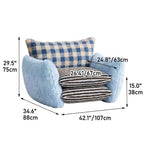 Plaid Chair Series With Cloud Sherpa Texture and Lounge Back Comfort Dimensions