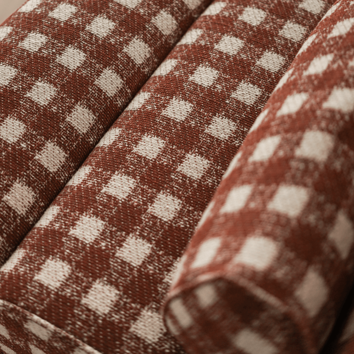 Plaid Fabric Single Chair With Soft Cushions