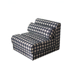 Plaid Fabric Single Chair With Soft Cushions