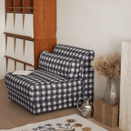 Plaid Fabric Single Chair With Soft Cushions