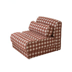 Plaid Fabric Single Chair With Soft Cushions