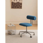 Plaid Office Chair With Armless Silhouette, Lift Swivel Base and Soft Retro Charm