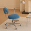 Plaid Office Chair With Armless Silhouette, Lift Swivel Base and Soft Retro Charm
