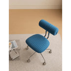 Plaid Office Chair With Armless Silhouette, Lift Swivel Base and Soft Retro Charm Main Product Image