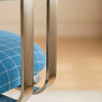 Plaid Office Chair With Armless Silhouette, Lift Swivel Base and Soft Retro Charm