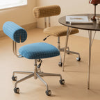 Plaid Office Chair With Armless Silhouette, Lift Swivel Base and Soft Retro Charm