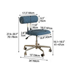 Plaid Office Chair With Armless Silhouette, Lift Swivel Base and Soft Retro Charm Dimensions