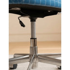Plaid Office Chair With Armless Silhouette, Lift Swivel Base and Soft Retro Charm