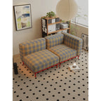 Plaid Sofa Series with Retro Colorblock Steel Frame for Creative Living Rooms