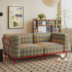 Plaid Sofa Series with Retro Colorblock Steel Frame for Creative Living Rooms Main Product Image