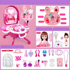 Plastic Kids' Makeup Vanity with Mirror and Portable Toy Storage