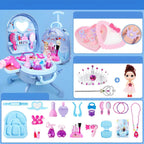 Plastic Kids' Makeup Vanity with Mirror and Portable Toy Storage
