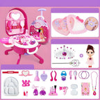 Plastic Kids' Makeup Vanity with Mirror and Portable Toy Storage