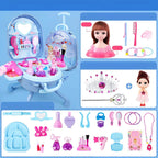 Plastic Kids' Makeup Vanity with Mirror and Portable Toy Storage