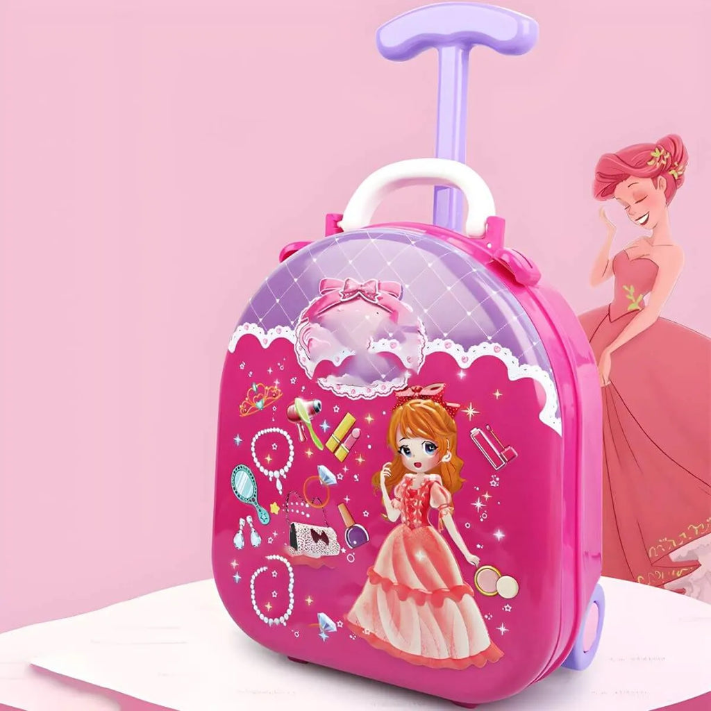 Plastic Kids' Makeup Vanity with Mirror and Portable Toy Storage
