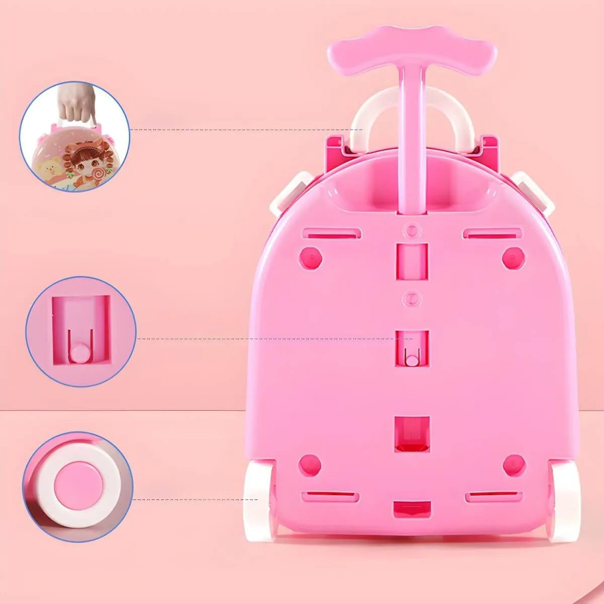 Plastic Kids Makeup Vanity with Mirror and Storage