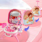 Plastic Kids Makeup Vanity with Mirror and Storage