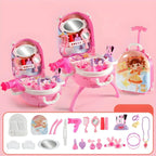 Plastic Kids Makeup Vanity with Mirror and Storage