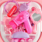 Plastic Kids Makeup Vanity with Mirror and Storage